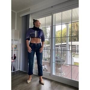 BYBLOS BLU Italian Brand Ironic Cool Self Confident Crop Top Medium Sleeves S